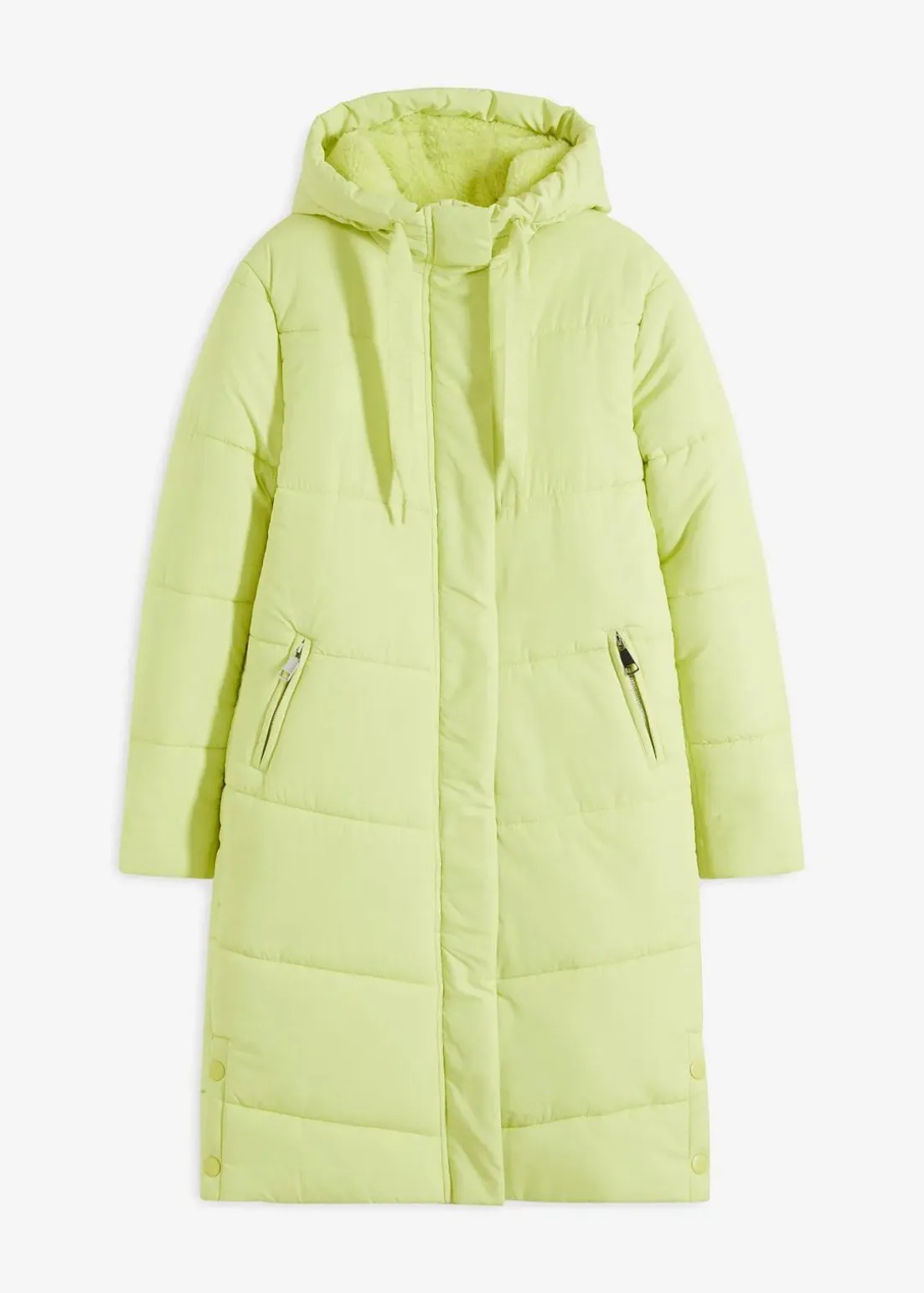 Steppmantel mit Teddyfutter in der Kapuze
