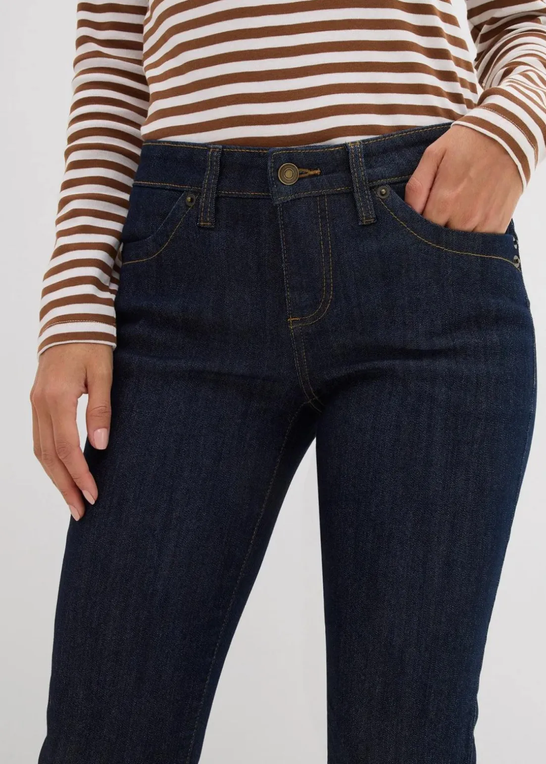 Straight Jeans Mid Waist, Stretch