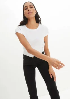 Straight Jeans Mid Waist, Stretch