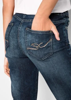Straight Jeans, Mid Waist, Stretch