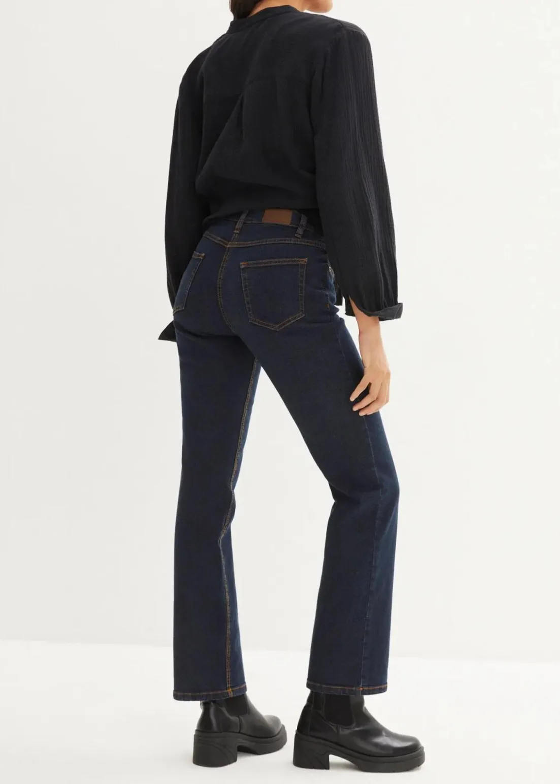 Straight Jeans Mid Waist, Stretch
