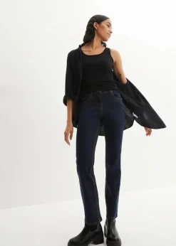 Straight Jeans Mid Waist, Stretch