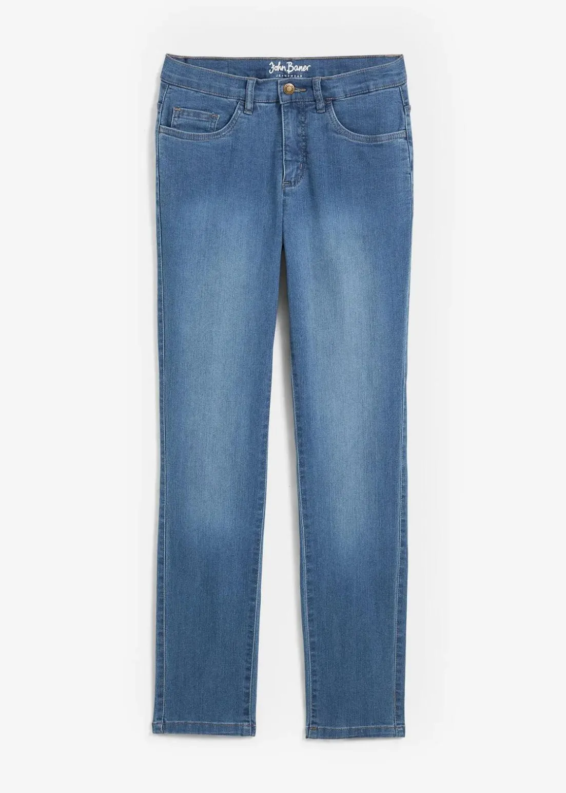 Straight Jeans Mid Waist, Stretch