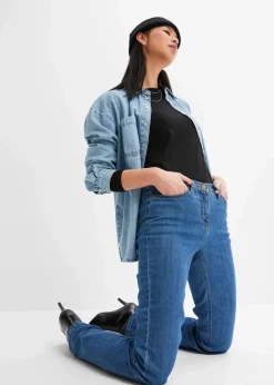 Straight Jeans Mid Waist, Stretch