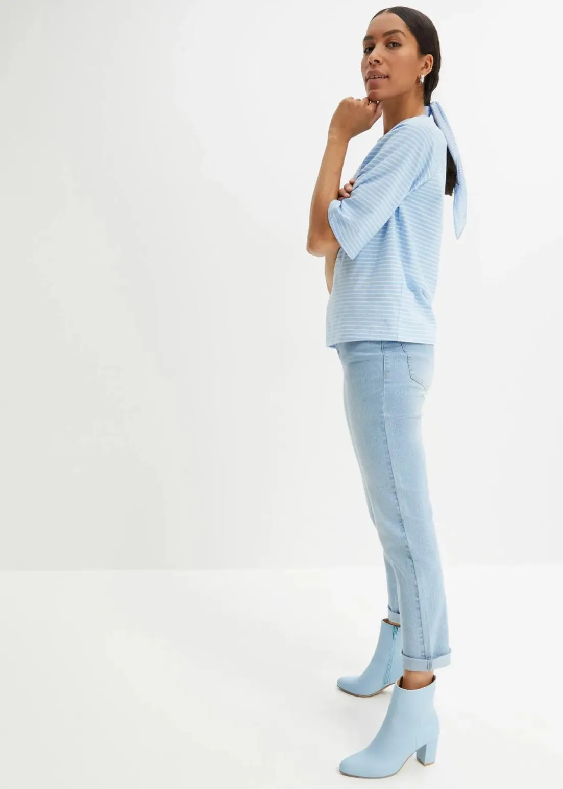 Straight Jeans Mid Waist, Stretch