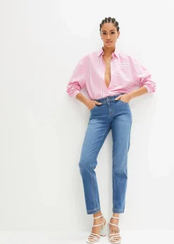 Straight Jeans Mid Waist, Stretch