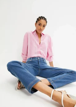 Straight Jeans Mid Waist, Stretch