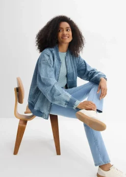 Straight Jeans Mid Waist, Stretch