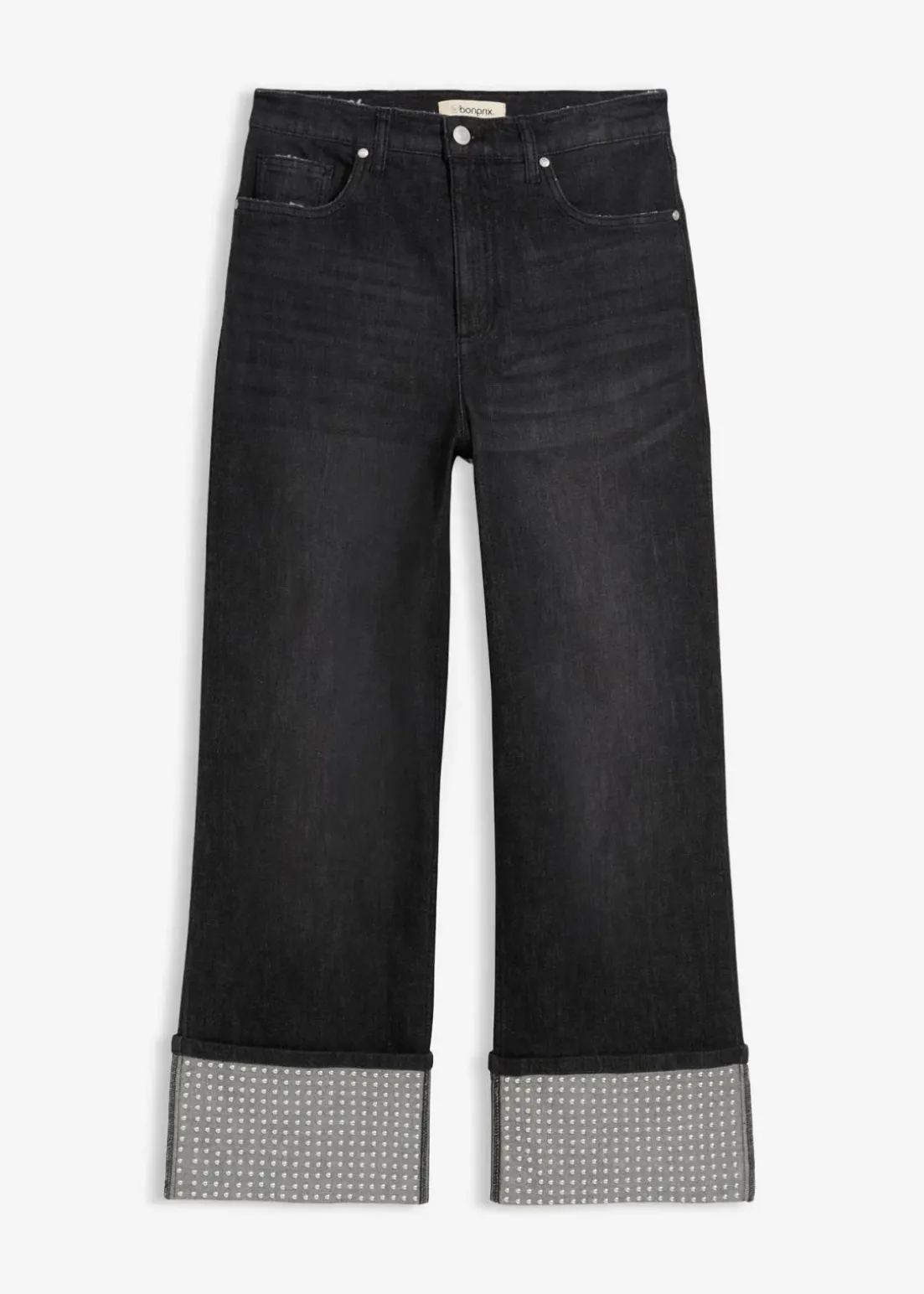 Straight-Jeans High Waist mit Turn Up