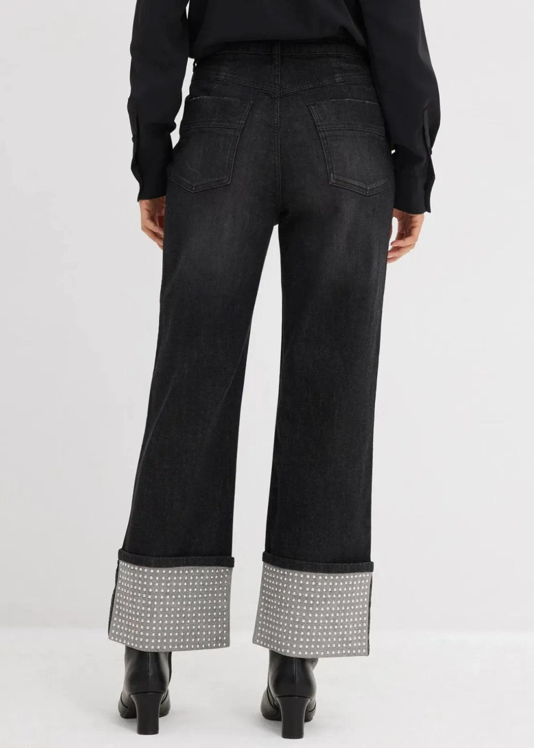 Straight-Jeans High Waist mit Turn Up