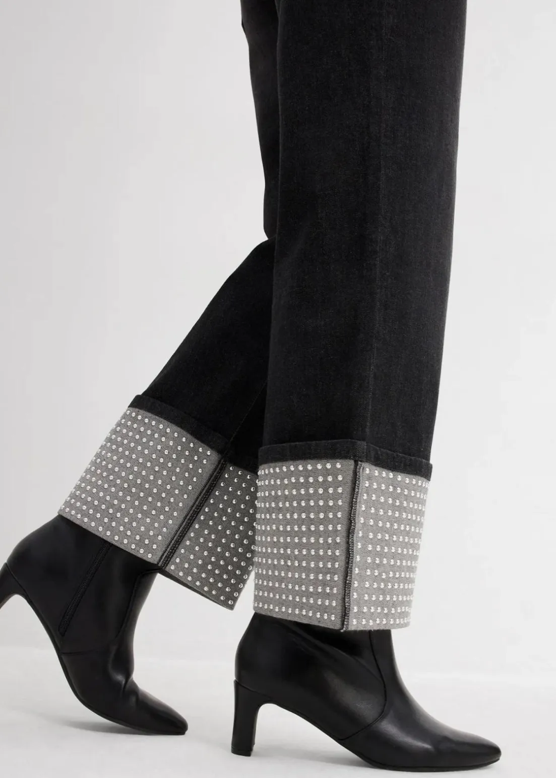 Straight-Jeans High Waist mit Turn Up