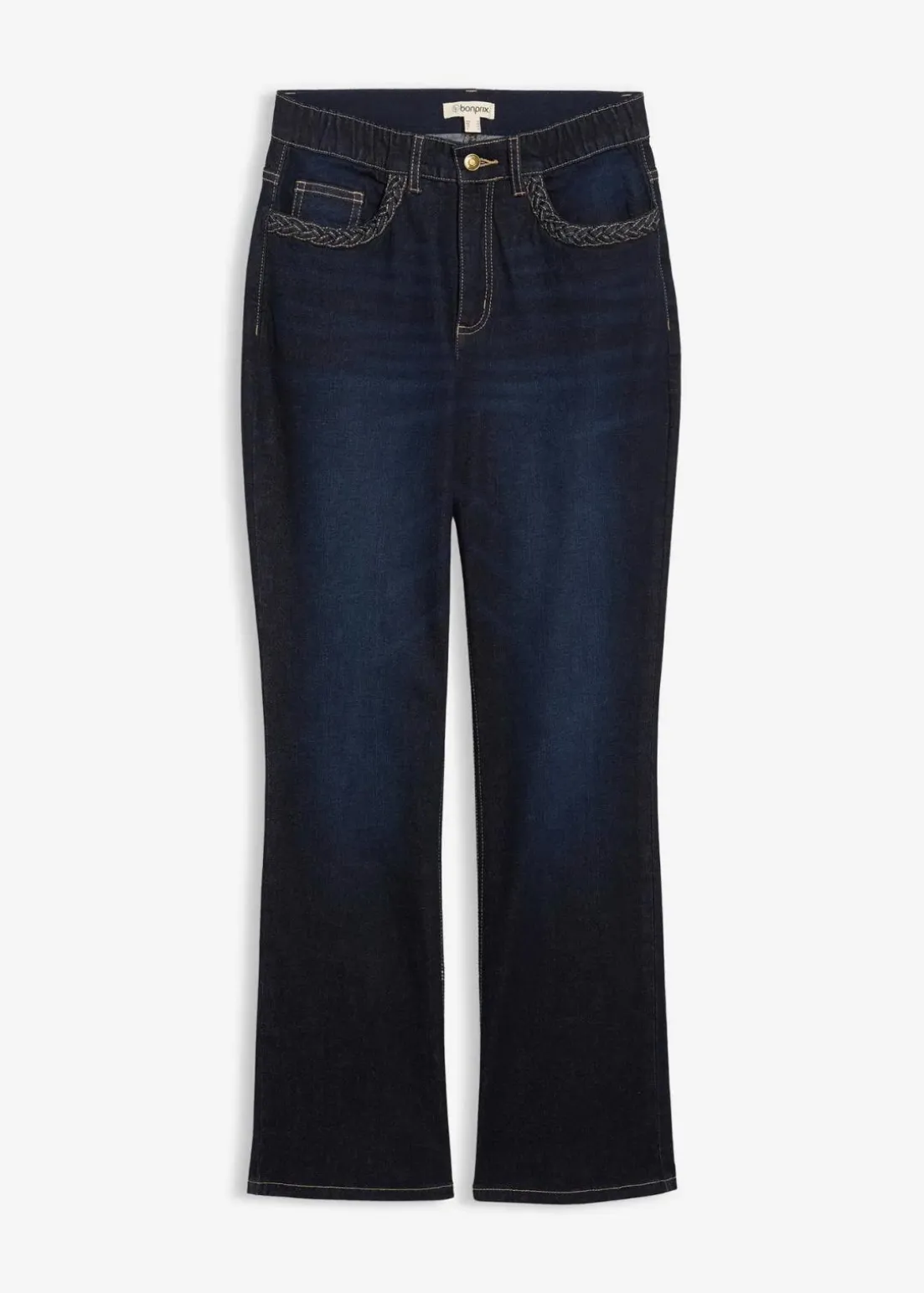 Straight-Jeans High Waist mit Taschendetails