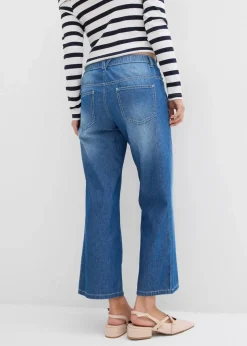 Straight-Jeans Mid Waist, Bequembund Low Stretch cropped