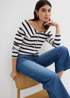 Straight-Jeans Mid Waist, Bequembund Low Stretch cropped