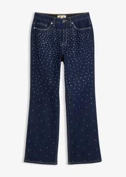 Straight-Jeans Mid Waist mit Strass