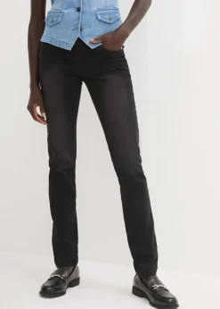 Straight-Jeans Mid Waist, Super Stretch mit Bequembund