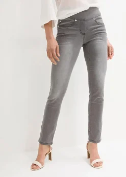 Straight-Jeans Mid Waist, Super Stretch mit Bequembund