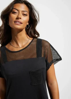 Strand Longshirt aus fließender Viskose