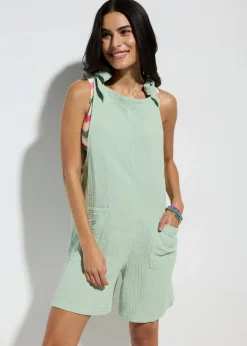 Strandjumpsuit aus luftigem Musselin