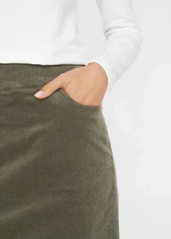 Stretch Baumwoll-Cordrock mit Bequembund