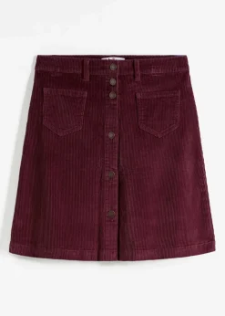 Stretch-Cordrock mit Knopfleiste