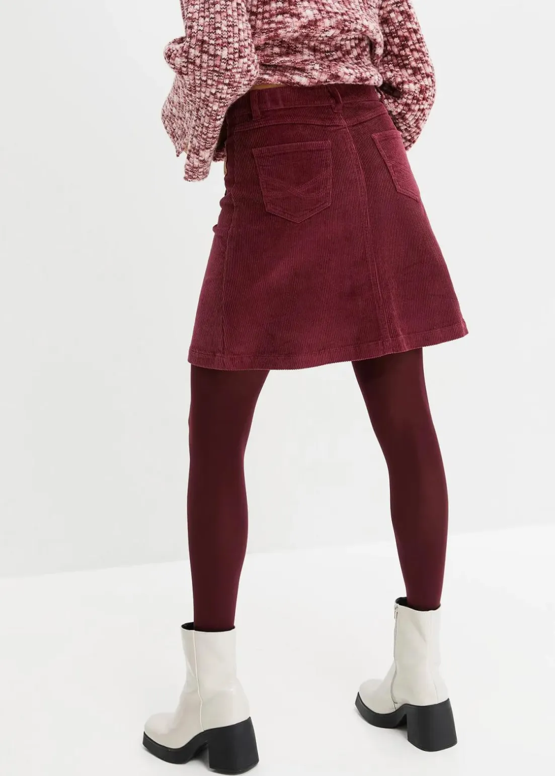 Stretch-Cordrock mit Knopfleiste