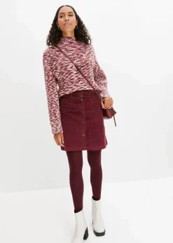 Stretch-Cordrock mit Knopfleiste