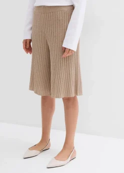 Strick-Bermuda mit hohem Bund aus Viskose-Mix