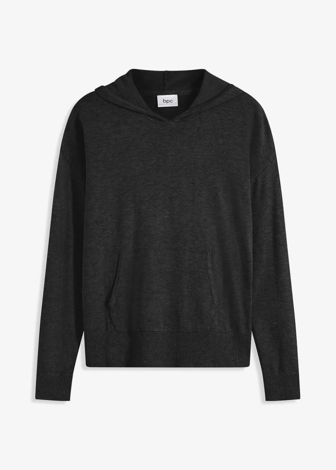 Strick-Hoodie mit Kängurutasche aus Viskose-Mix