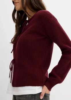 Strickjacke mit Schleifen-Detail