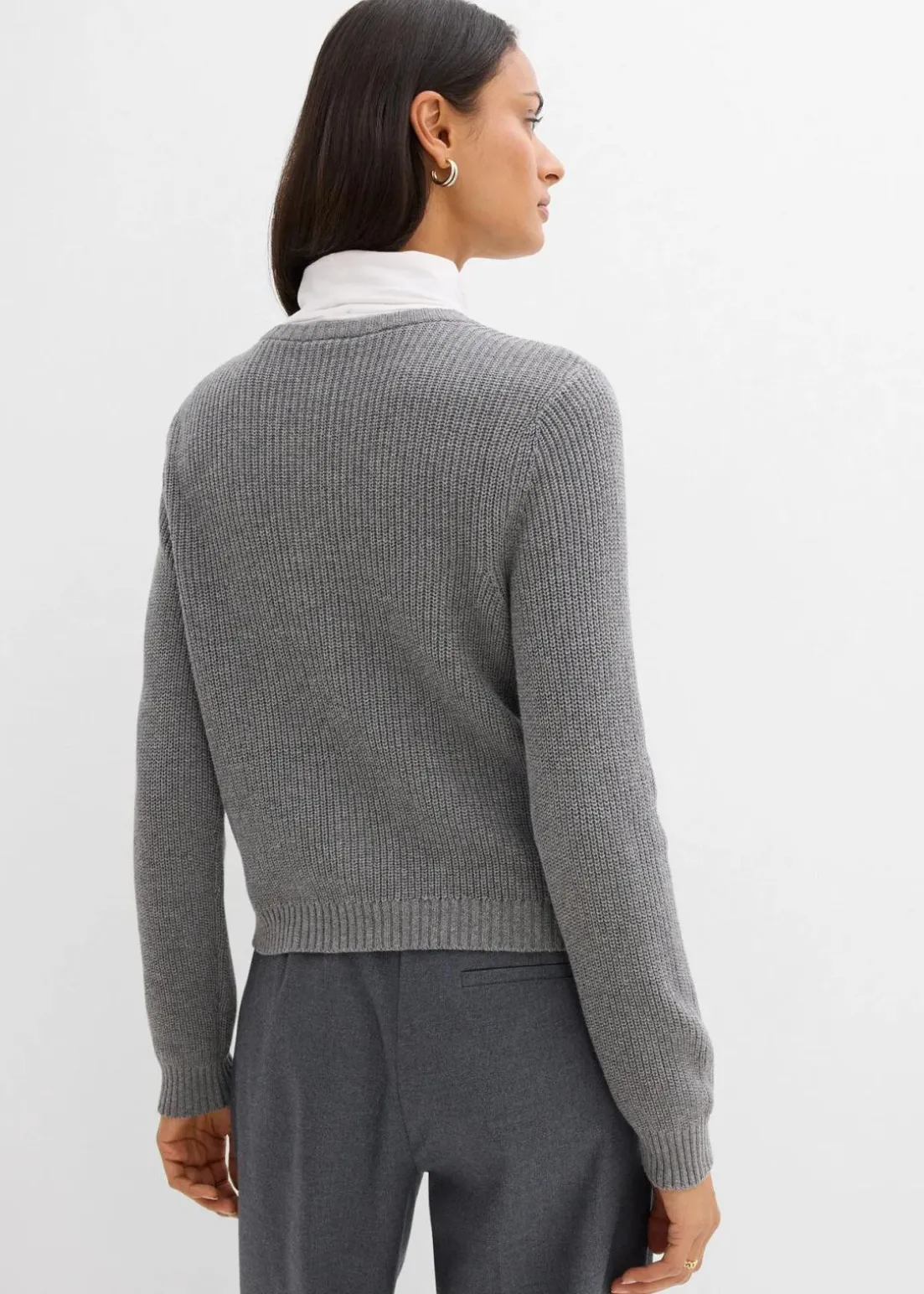 Strickjacke mit Zierknöpfen aus Woll-Mix