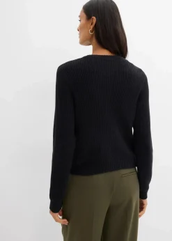 Strickjacke mit Zierknöpfen aus Woll-Mix