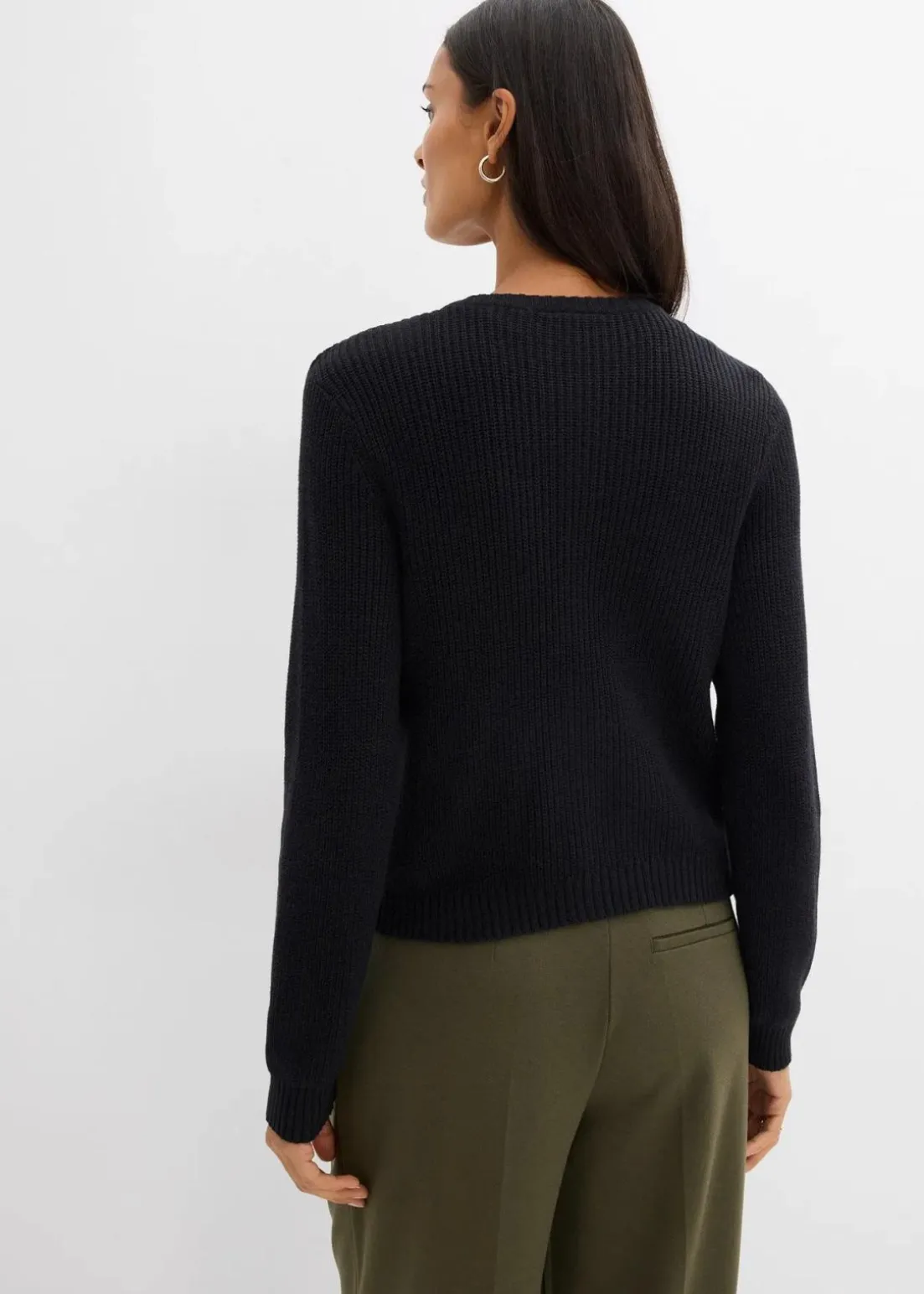 Strickjacke mit Zierknöpfen aus Woll-Mix