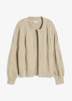 Strickjacke mit Zopfmuster