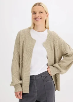 Strickjacke mit Zopfmuster