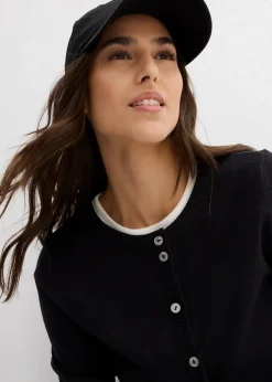 Strickjacke, Rundhals