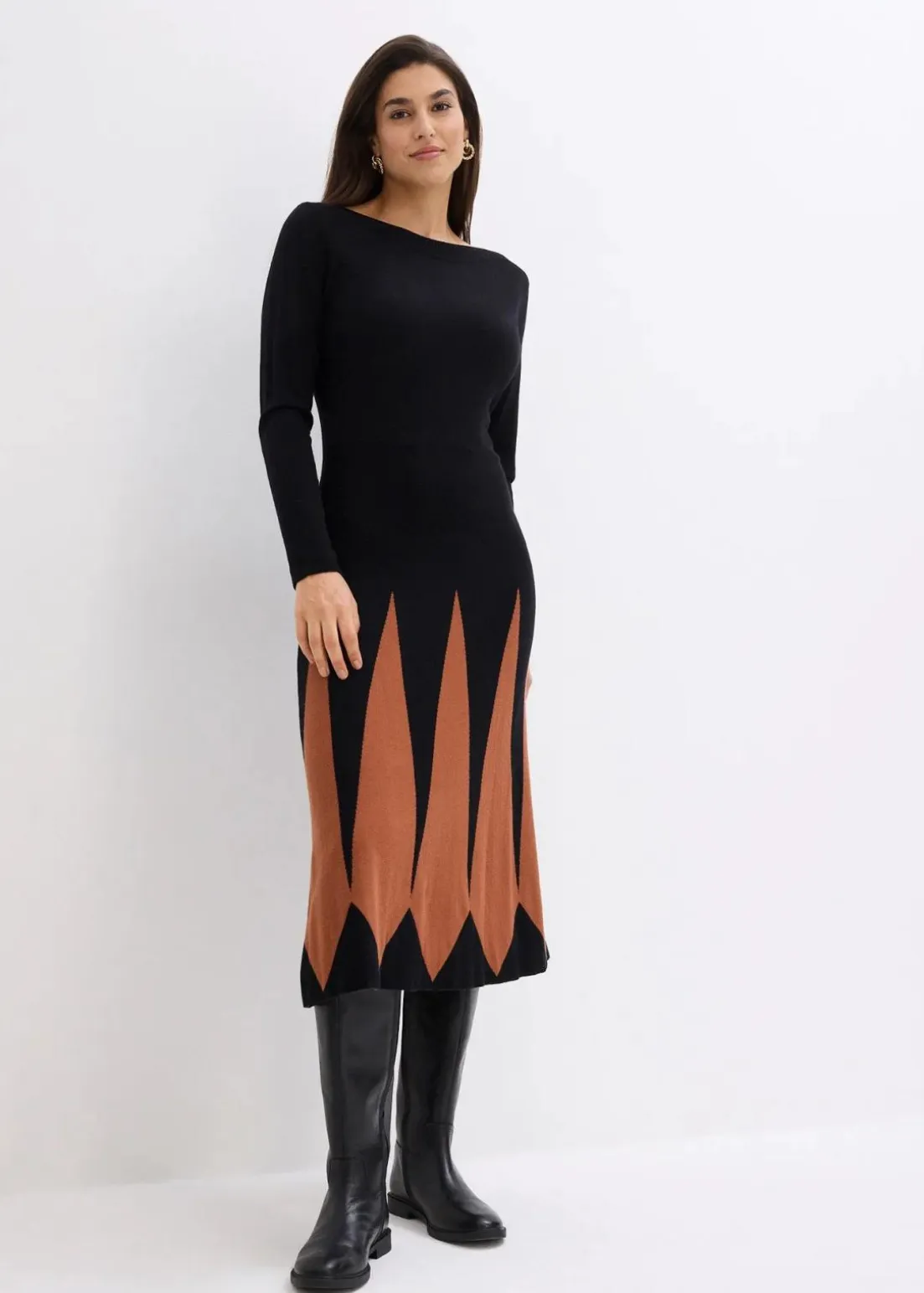 Strickkleid im Rautendesign