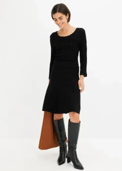 Strickkleid mit Ajourmuster