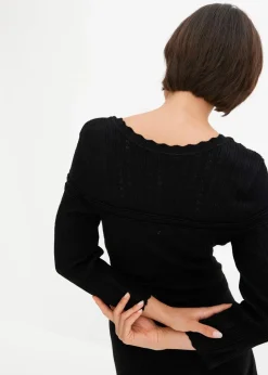 Strickkleid mit Ajourmuster