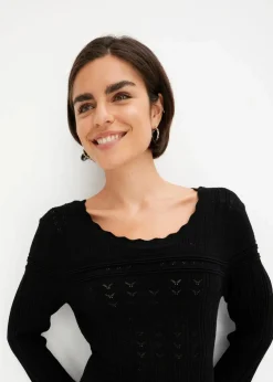 Strickkleid mit Ajourmuster