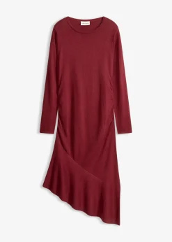 Strickkleid mit asymmetrischem Saum aus Baumwolle und Kaschmir