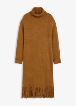 Strickkleid mit Fransensaum