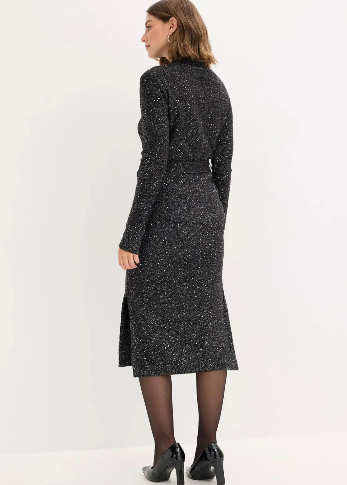 Strickkleid mit Pailletten