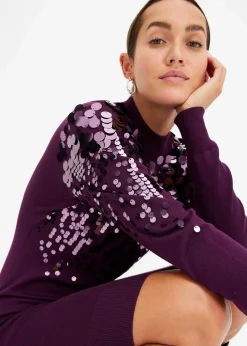 Strickkleid mit Pailletten