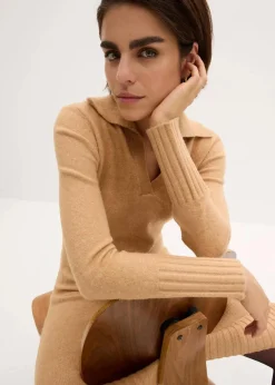 Strickkleid mit Polokragen