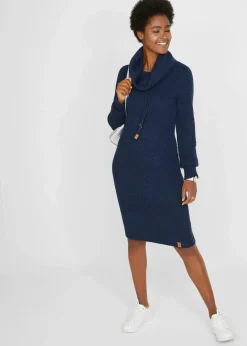 Strickkleid mit Schalkragen