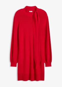 Strickkleid mit Schleife aus softem Viskose-Mix