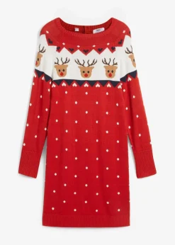 Strickkleid mit Weihnachtsmotiv