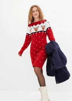 Strickkleid mit Weihnachtsmotiv