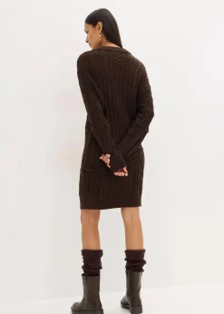 Strickkleid mit Zopfmuster